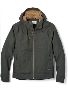 REI Men's Flannel-Lined Utility Hooded Jacket Grey Medium